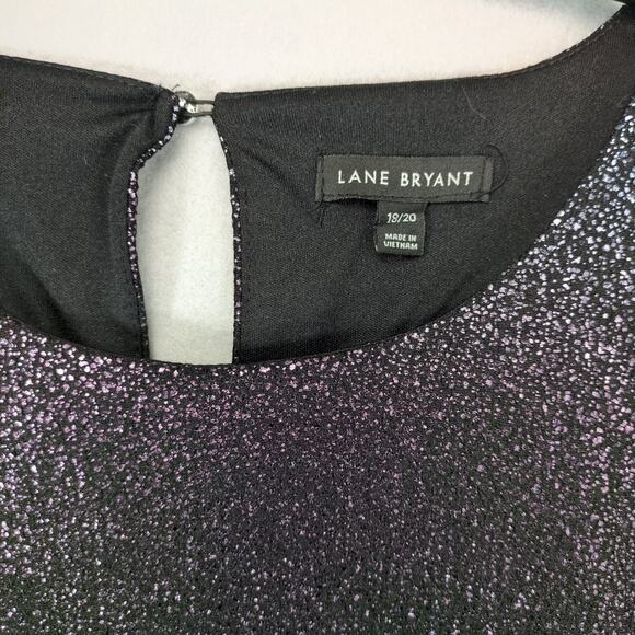 Lane Bryant Perfect Sleeve Purple Ombre Metallic Shift Tee Dress, Women's 18/20 - Picture 3 of 7